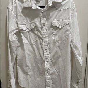 Wrangler White Western Snap-Front Shirt